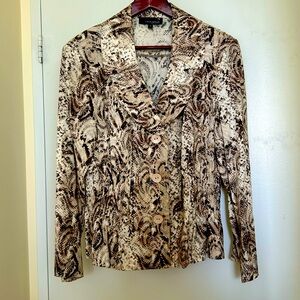 Cotton Faux Snakeskin Blazer